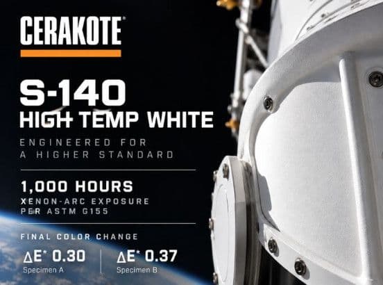 Cerakote's® High Temp White Passes the Difficult 1000 Hours Xenon-Arc Test (ASTM G155)